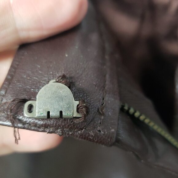 INC International Concepts Brown Leather Straight Leg Pants Size 4 - Picture 6 of 9